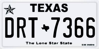 TX license plate DRT7366