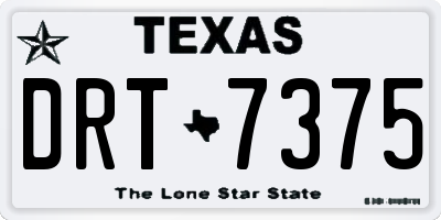 TX license plate DRT7375