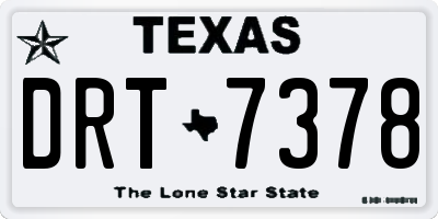 TX license plate DRT7378