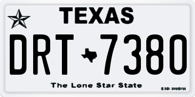 TX license plate DRT7380