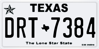 TX license plate DRT7384