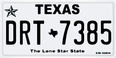 TX license plate DRT7385