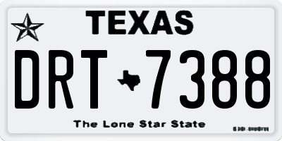 TX license plate DRT7388