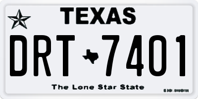 TX license plate DRT7401