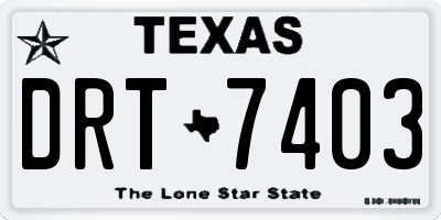 TX license plate DRT7403