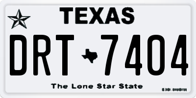 TX license plate DRT7404