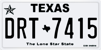 TX license plate DRT7415