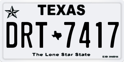 TX license plate DRT7417