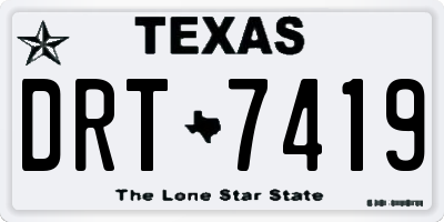 TX license plate DRT7419
