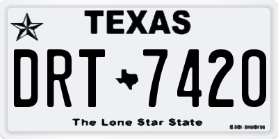 TX license plate DRT7420