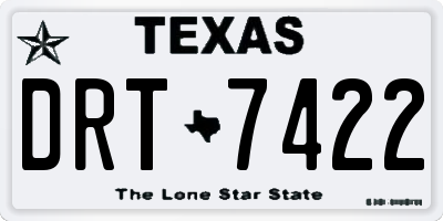 TX license plate DRT7422
