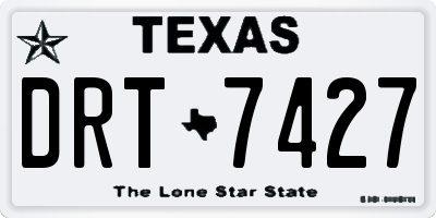 TX license plate DRT7427