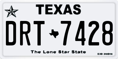TX license plate DRT7428