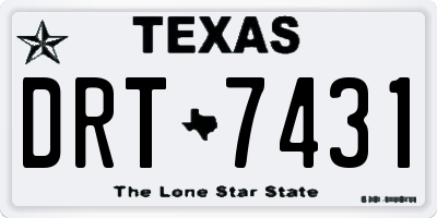 TX license plate DRT7431