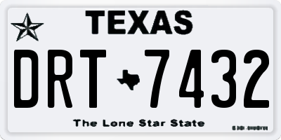 TX license plate DRT7432