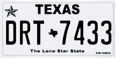 TX license plate DRT7433
