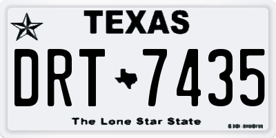 TX license plate DRT7435