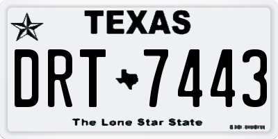TX license plate DRT7443
