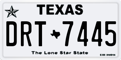 TX license plate DRT7445