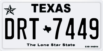TX license plate DRT7449