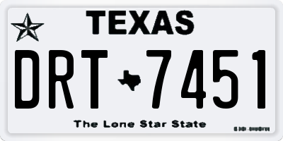 TX license plate DRT7451