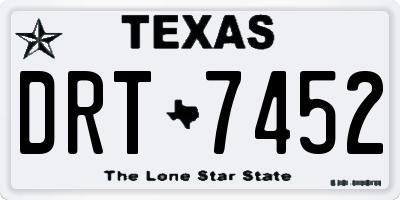 TX license plate DRT7452