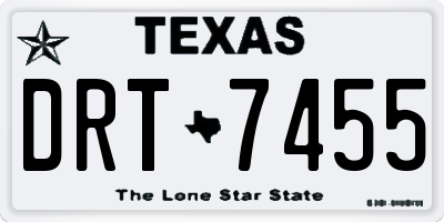 TX license plate DRT7455