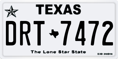 TX license plate DRT7472