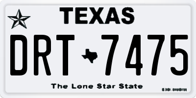 TX license plate DRT7475