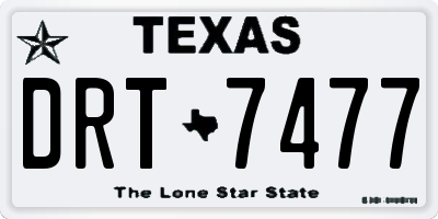TX license plate DRT7477