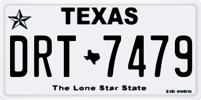 TX license plate DRT7479