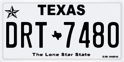 TX license plate DRT7480