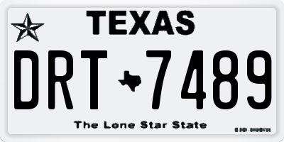 TX license plate DRT7489