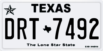 TX license plate DRT7492