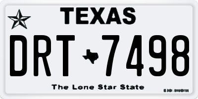 TX license plate DRT7498
