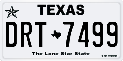 TX license plate DRT7499