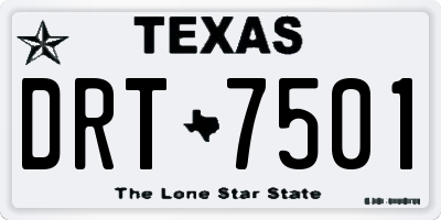 TX license plate DRT7501