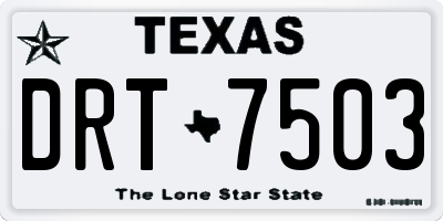 TX license plate DRT7503
