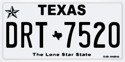 TX license plate DRT7520