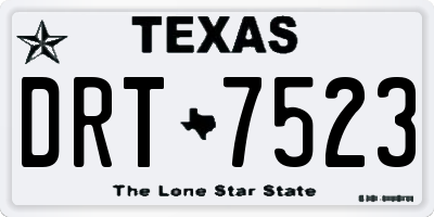 TX license plate DRT7523