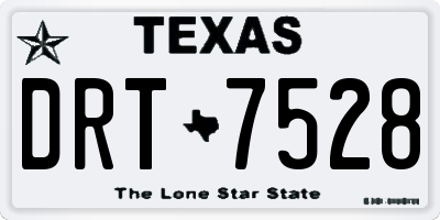 TX license plate DRT7528