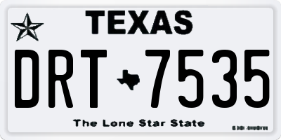 TX license plate DRT7535