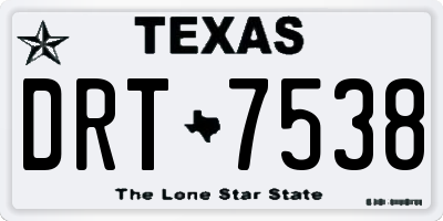 TX license plate DRT7538