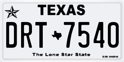 TX license plate DRT7540