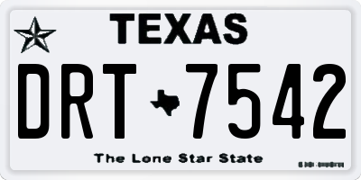 TX license plate DRT7542