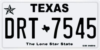 TX license plate DRT7545