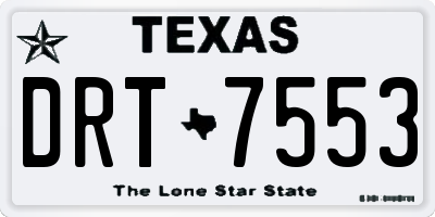 TX license plate DRT7553