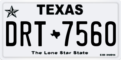 TX license plate DRT7560