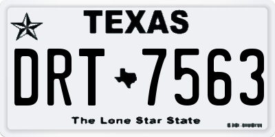 TX license plate DRT7563