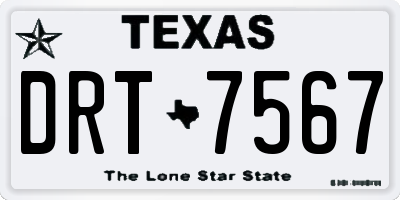 TX license plate DRT7567
